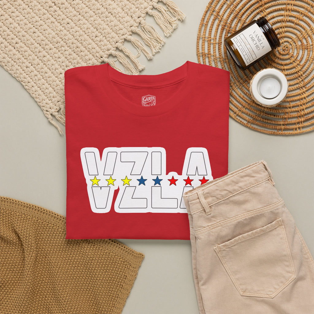 Venezuela Script & VZLA Stars T-Shirt — Retro Venezuelan Pride Tee