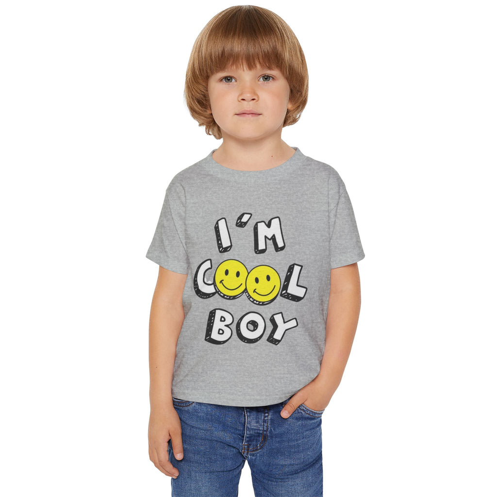 I'm Cool Boy Toddler T-Shirt – Smiley Face Graphic Tee for Little Boys