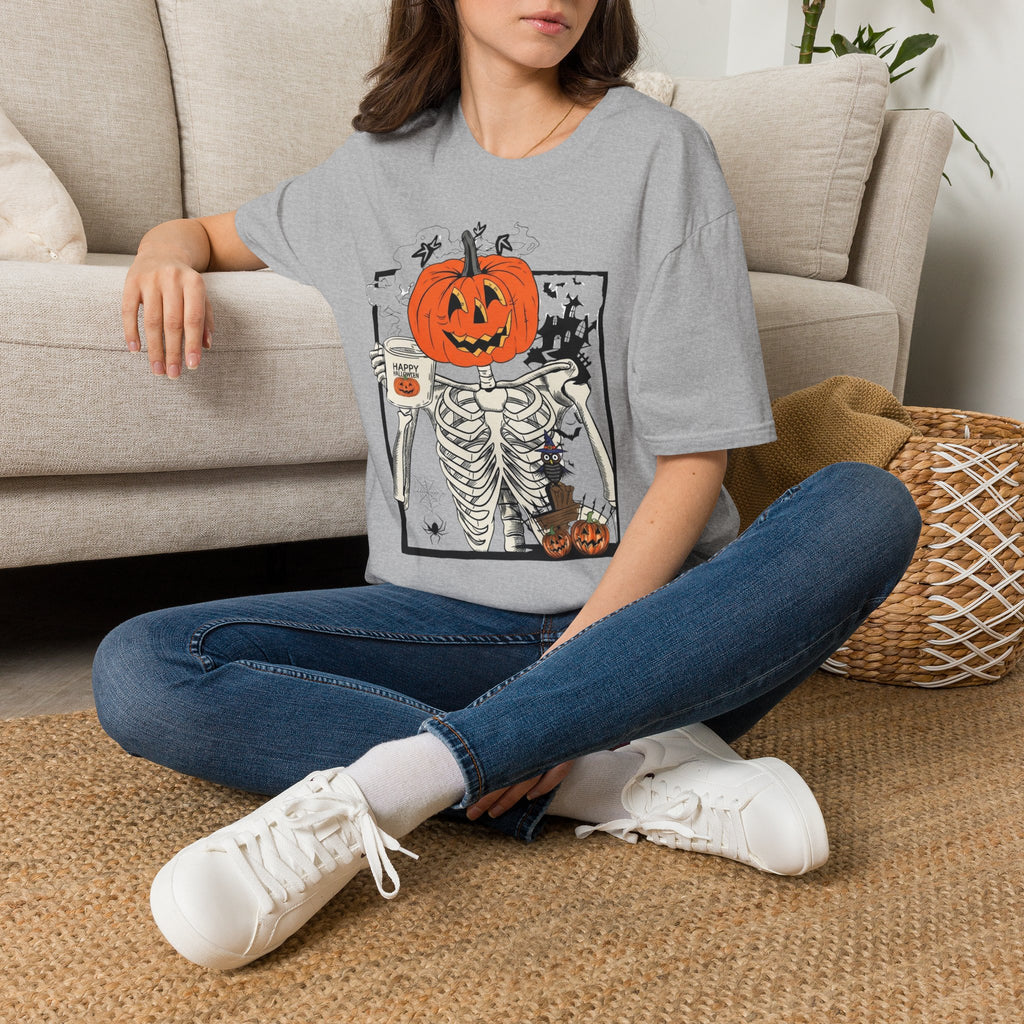 Halloween Pumpkin Skeleton T-Shirt