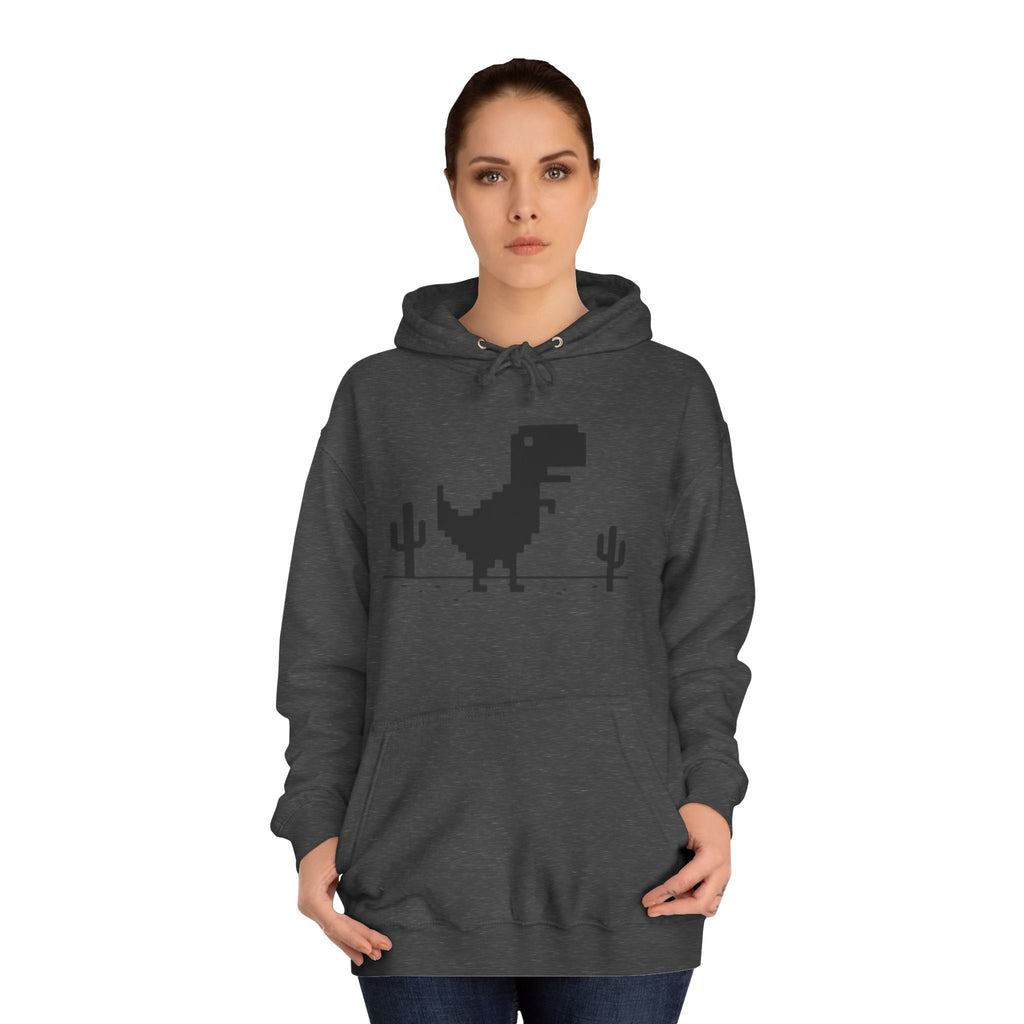 Retro Pixel Dinosaur Hoodie — 'From Another Point of View' Graphic Sweatshirt