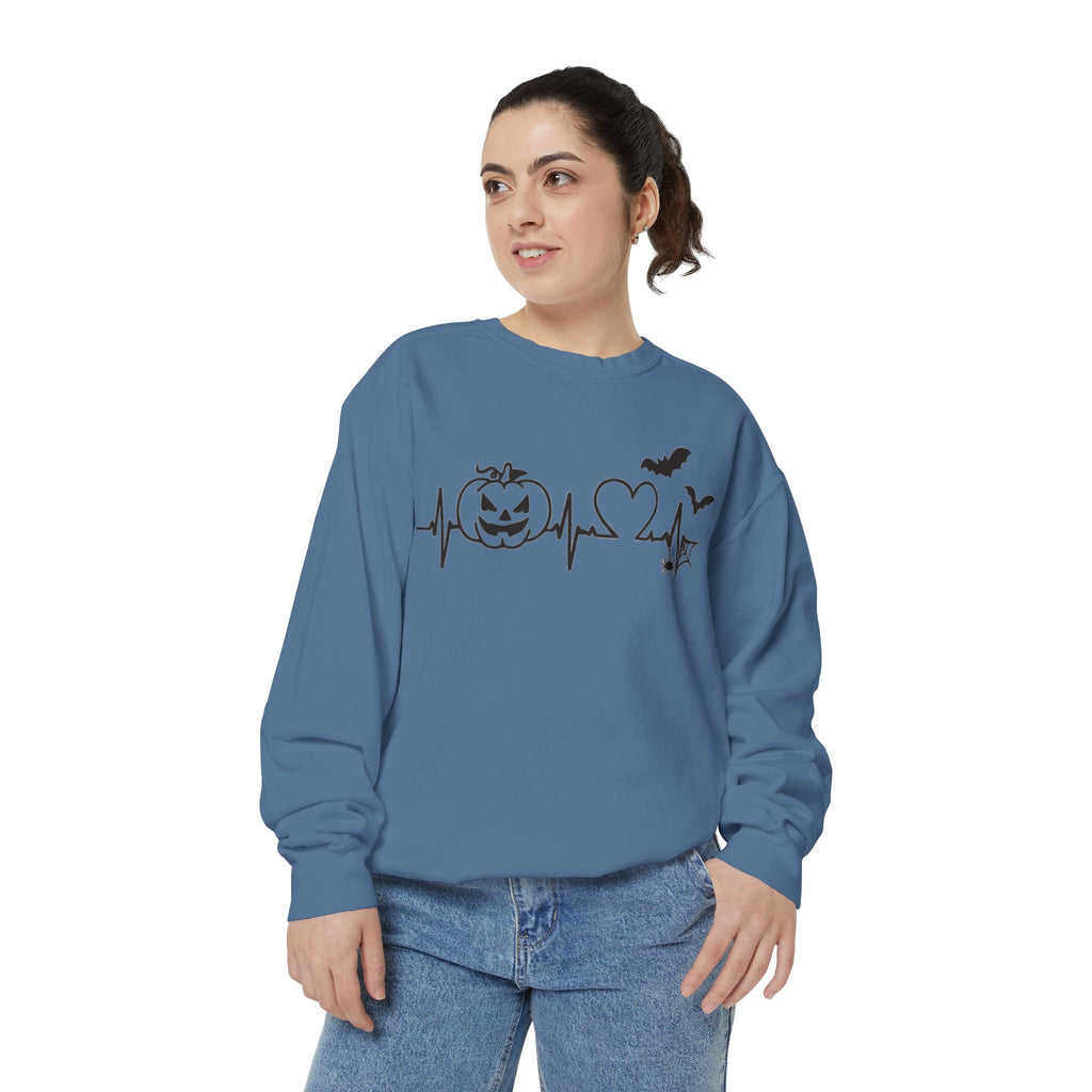 Halloween Heartbeat Sweatshirt — "I Put The Hot In Psychotic" Graphic Crewneck