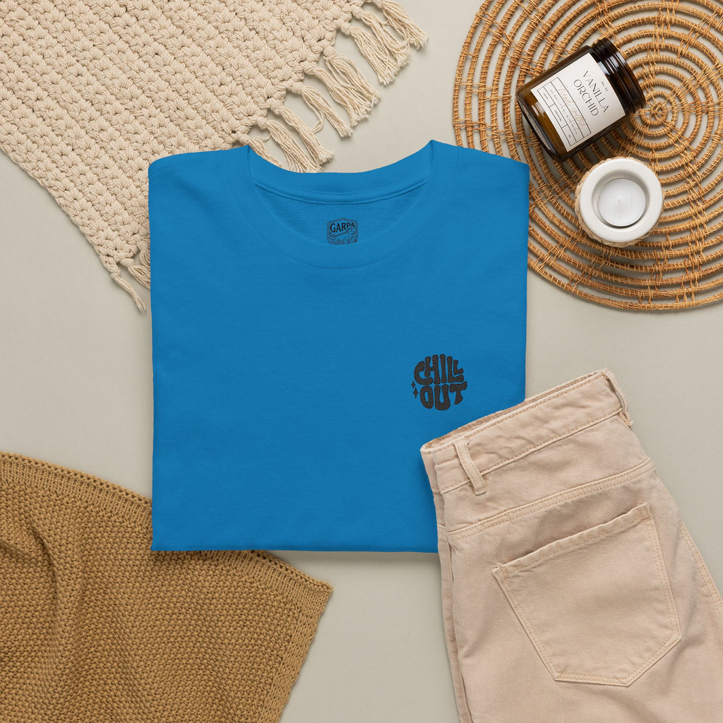 White Graphic Tee — Small Black Circular 'SALT LIFE' Chest Logo
