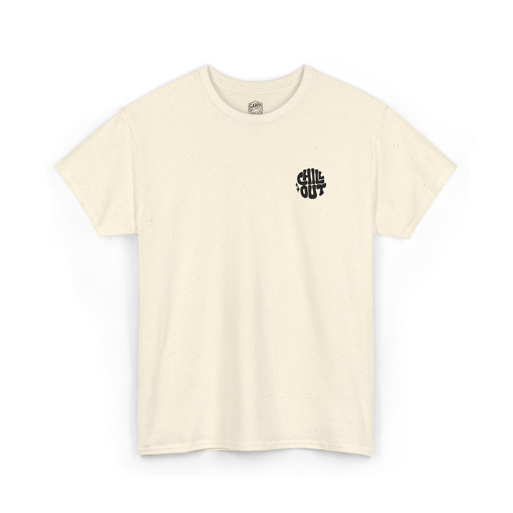 White Graphic Tee — Small Black Circular 'SALT LIFE' Chest Logo