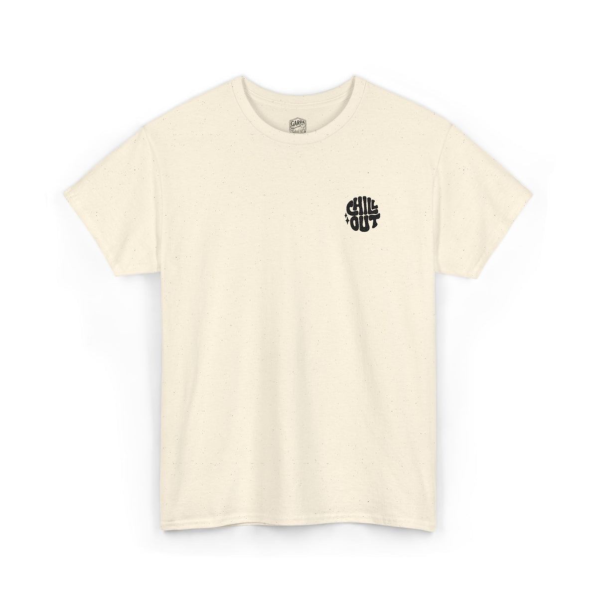 White Graphic Tee — Small Black Circular 'SALT LIFE' Chest Logo