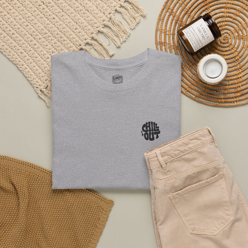 White Graphic Tee — Small Black Circular 'SALT LIFE' Chest Logo