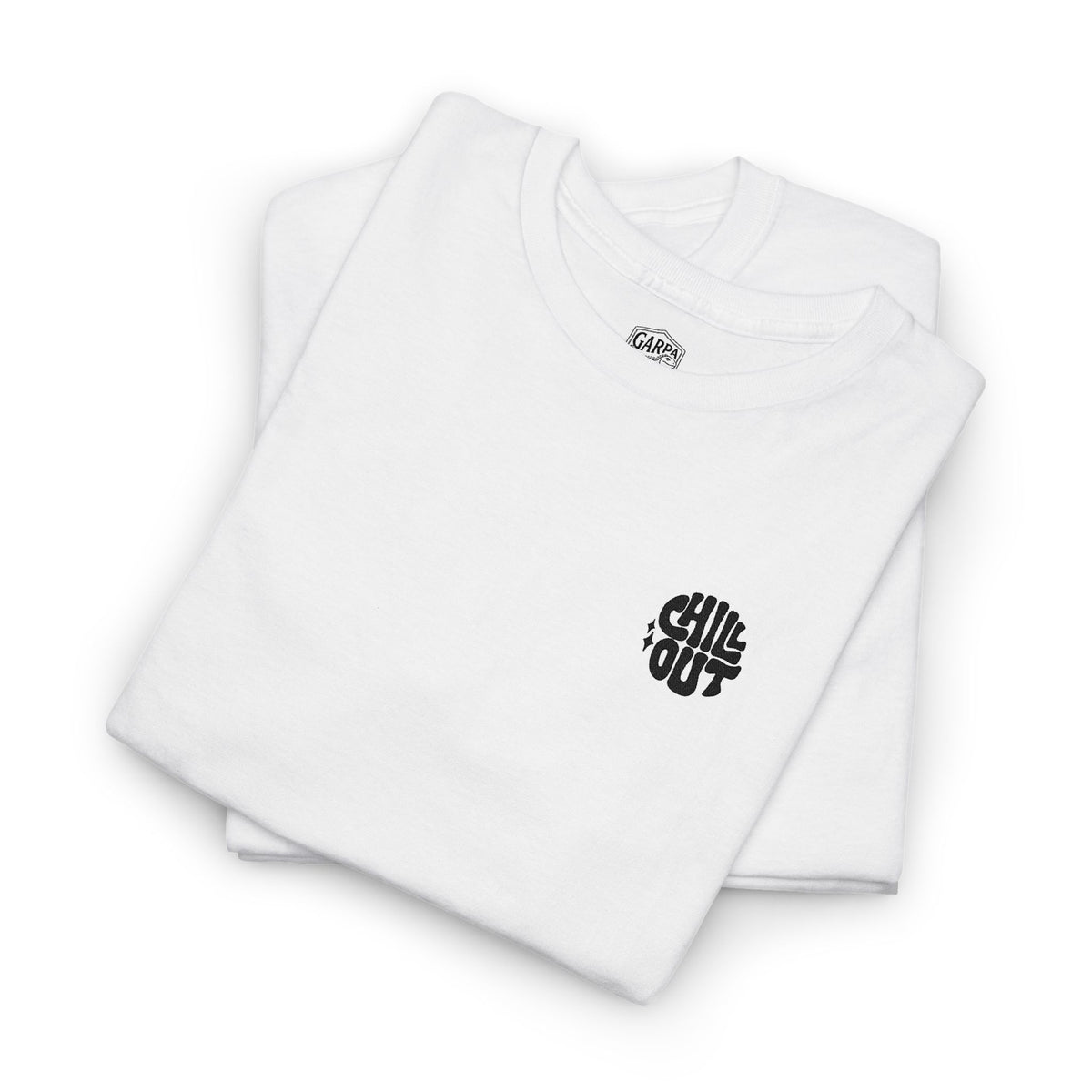 White Graphic Tee — Small Black Circular 'SALT LIFE' Chest Logo
