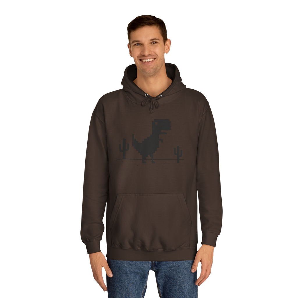 Retro Pixel Dinosaur Hoodie — 'From Another Point of View' Graphic Sweatshirt