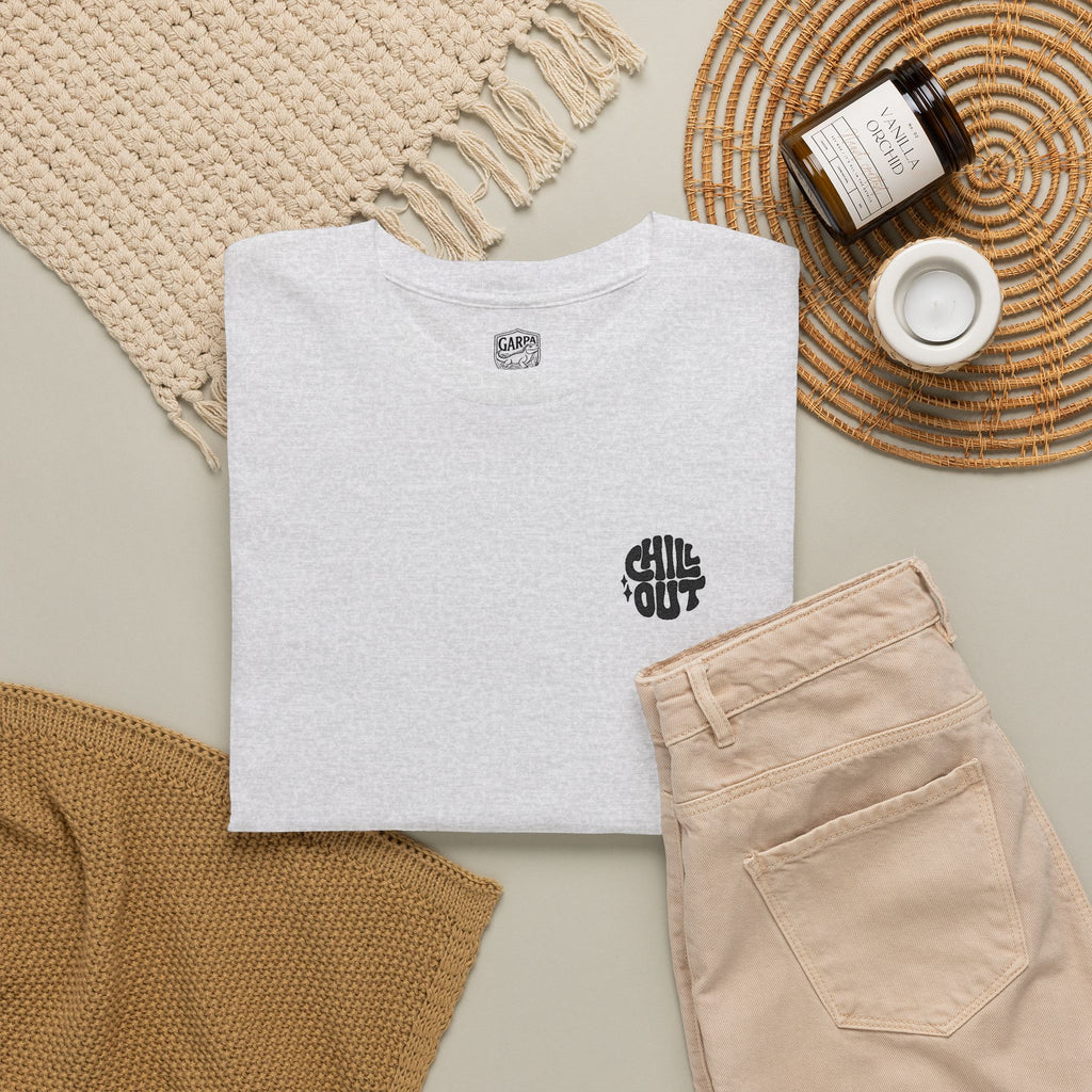 White Graphic Tee — Small Black Circular 'SALT LIFE' Chest Logo