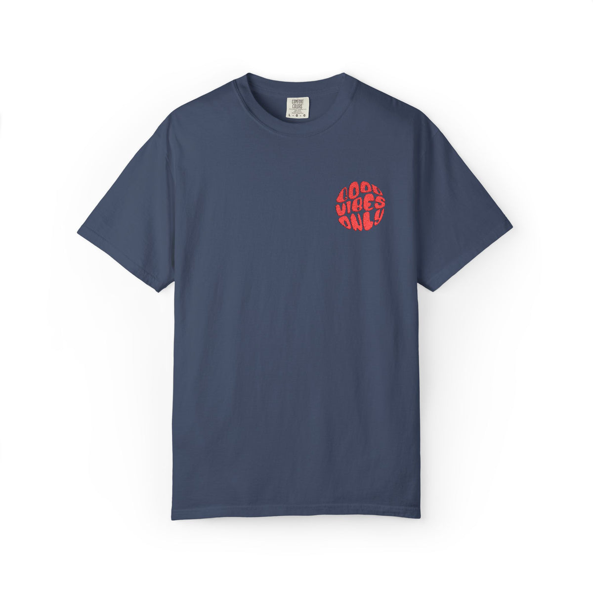 T-Shirt — 'Good Vibes Only' Retro Groove Pocket Tee