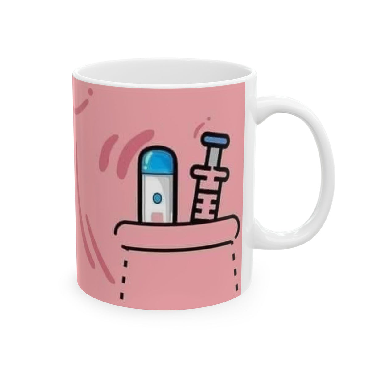 Pink Medical Nurse Mug — Cute Stethoscope & Syringe Ceramic Coffee Cup (11oz/15oz)
