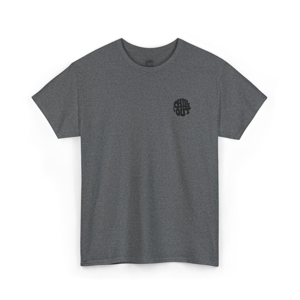 White Graphic Tee — Small Black Circular 'SALT LIFE' Chest Logo