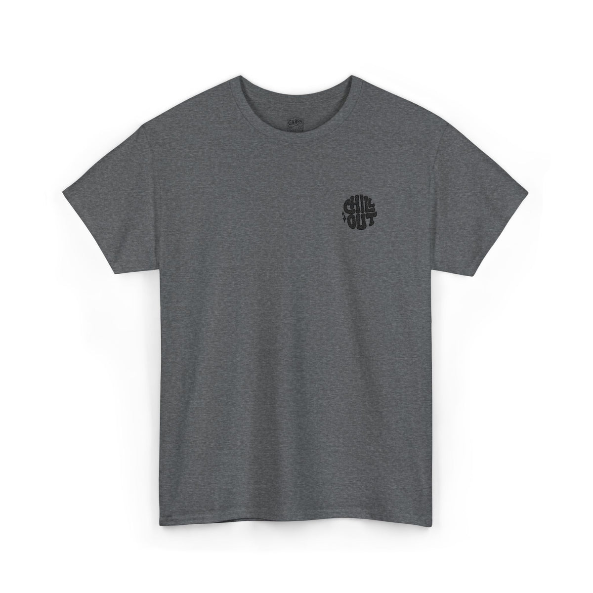 White Graphic Tee — Small Black Circular 'SALT LIFE' Chest Logo