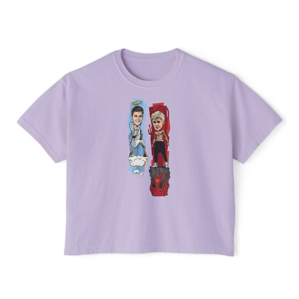 Boxy Tee — 'Never Say Never' Graphic Tee with Dual Character Illustration