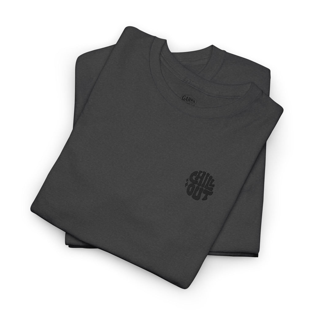 White Graphic Tee — Small Black Circular 'SALT LIFE' Chest Logo