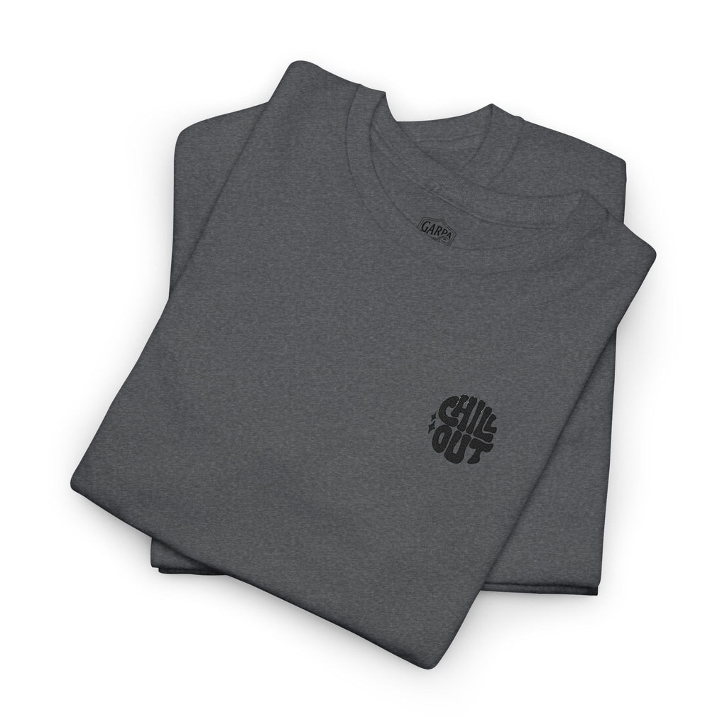 White Graphic Tee — Small Black Circular 'SALT LIFE' Chest Logo