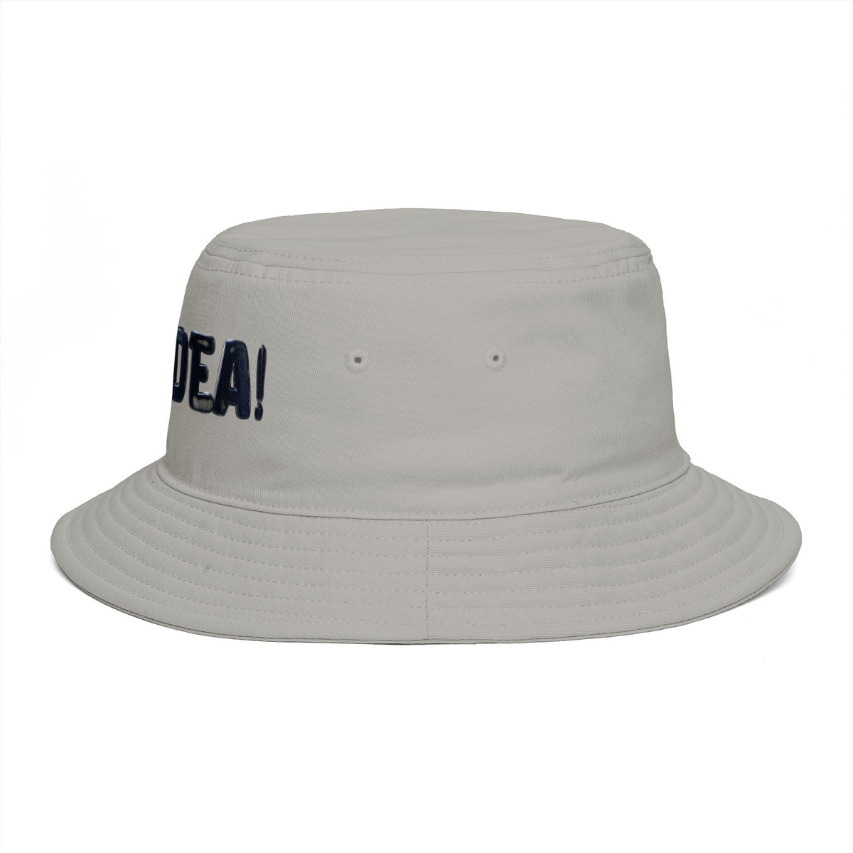 'Bad Idea!' Brown Bucket Hat – Funny Embroidered Casual Sun Hat