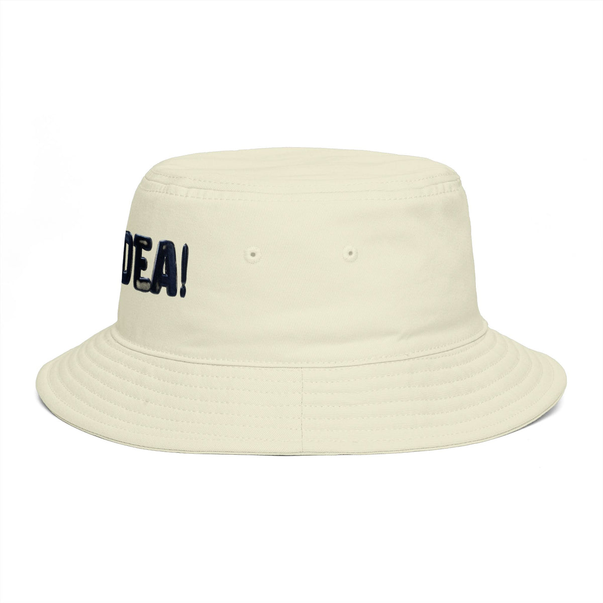 'Bad Idea!' Brown Bucket Hat – Funny Embroidered Casual Sun Hat