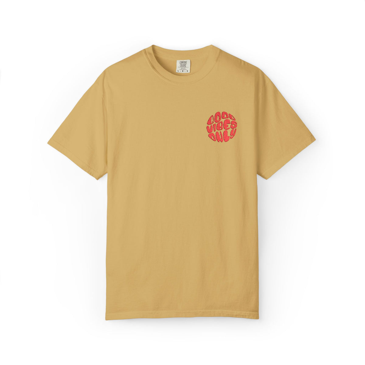 T-Shirt — 'Good Vibes Only' Retro Groove Pocket Tee