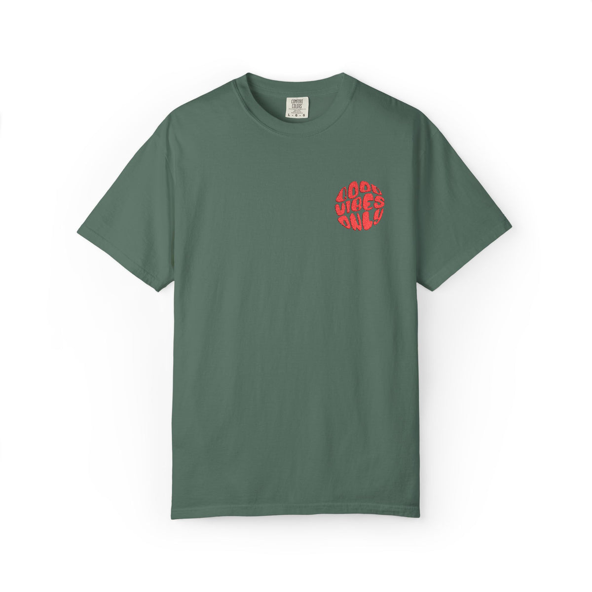 T-Shirt — 'Good Vibes Only' Retro Groove Pocket Tee