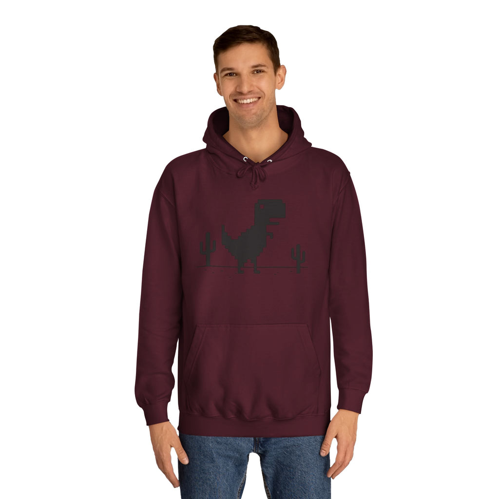 Retro Pixel Dinosaur Hoodie — 'From Another Point of View' Graphic Sweatshirt