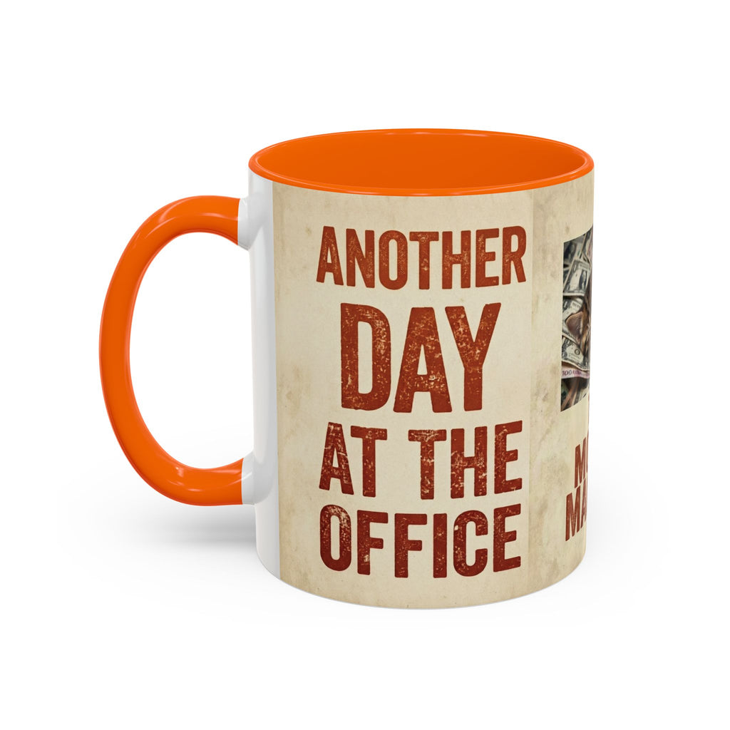But First, Coffee Cat Mug — "The Money Machine" Accent Coffee Cup (11/15oz)