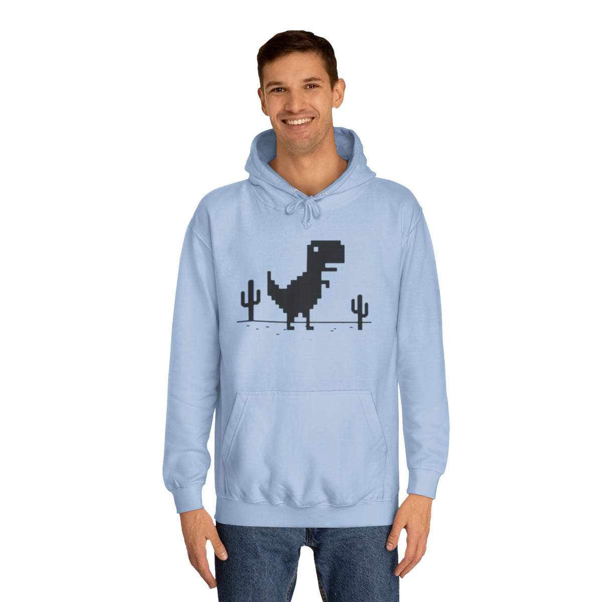 Retro Pixel Dinosaur Hoodie — 'From Another Point of View' Graphic Sweatshirt