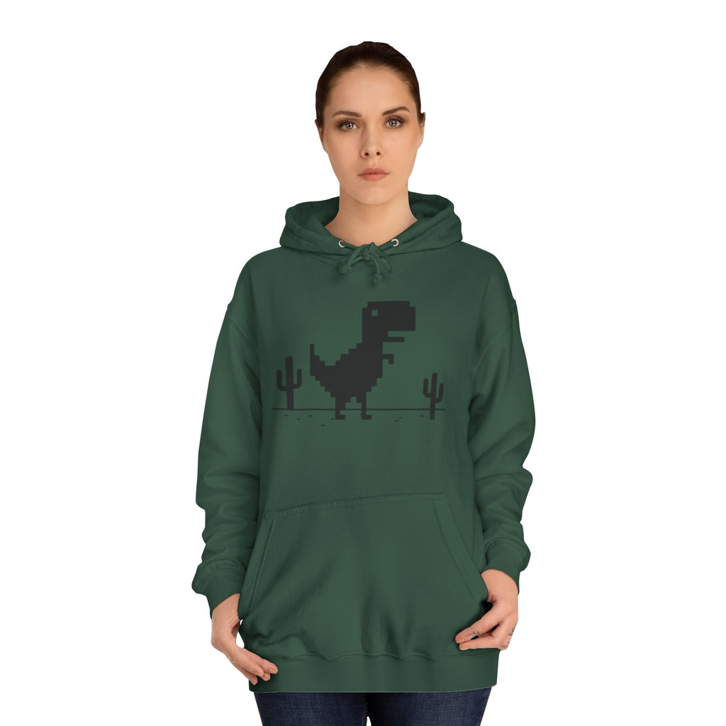 Retro Pixel Dinosaur Hoodie — 'From Another Point of View' Graphic Sweatshirt
