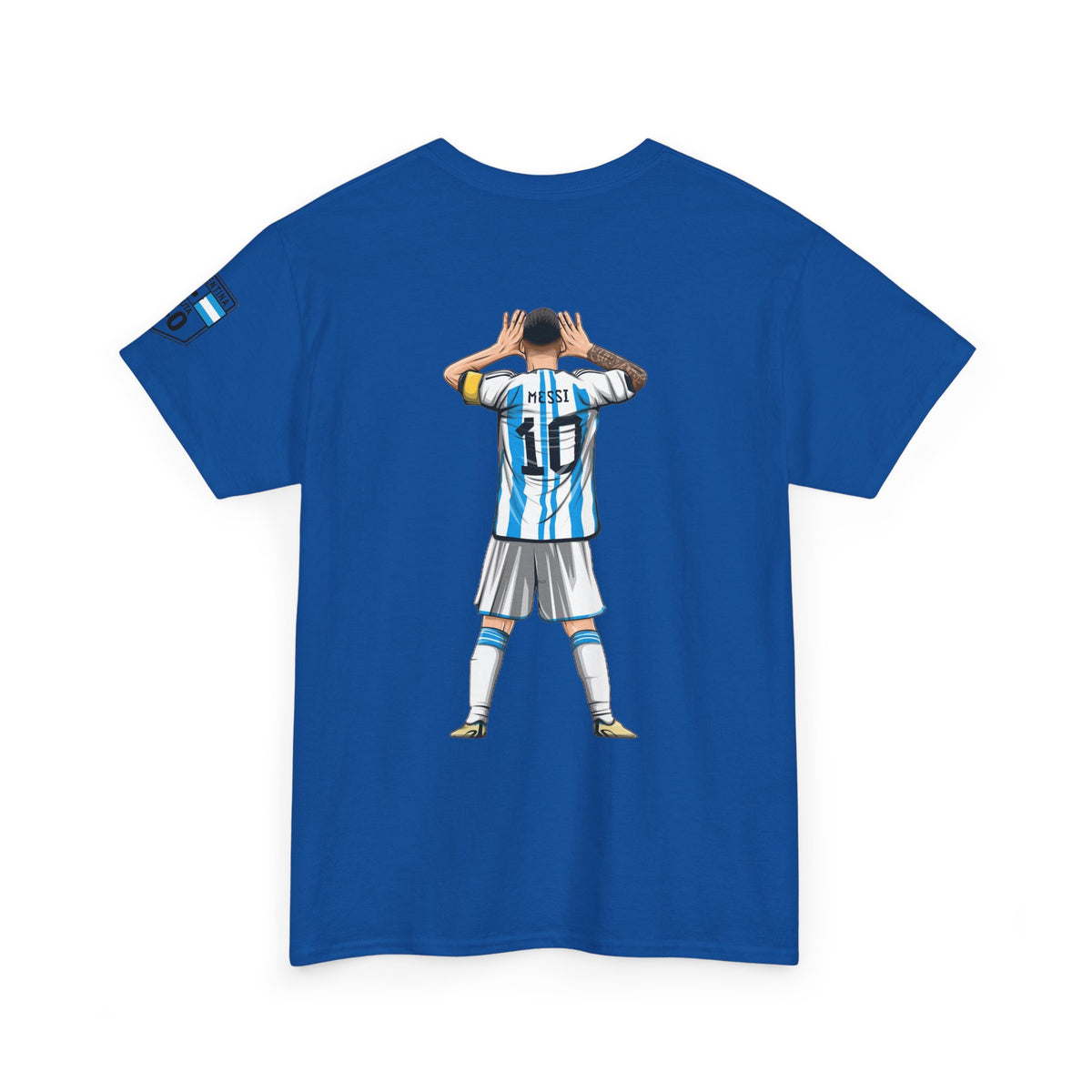 Argentina Soccer Tee — Lionel Messi 10 Jersey Back Illustration