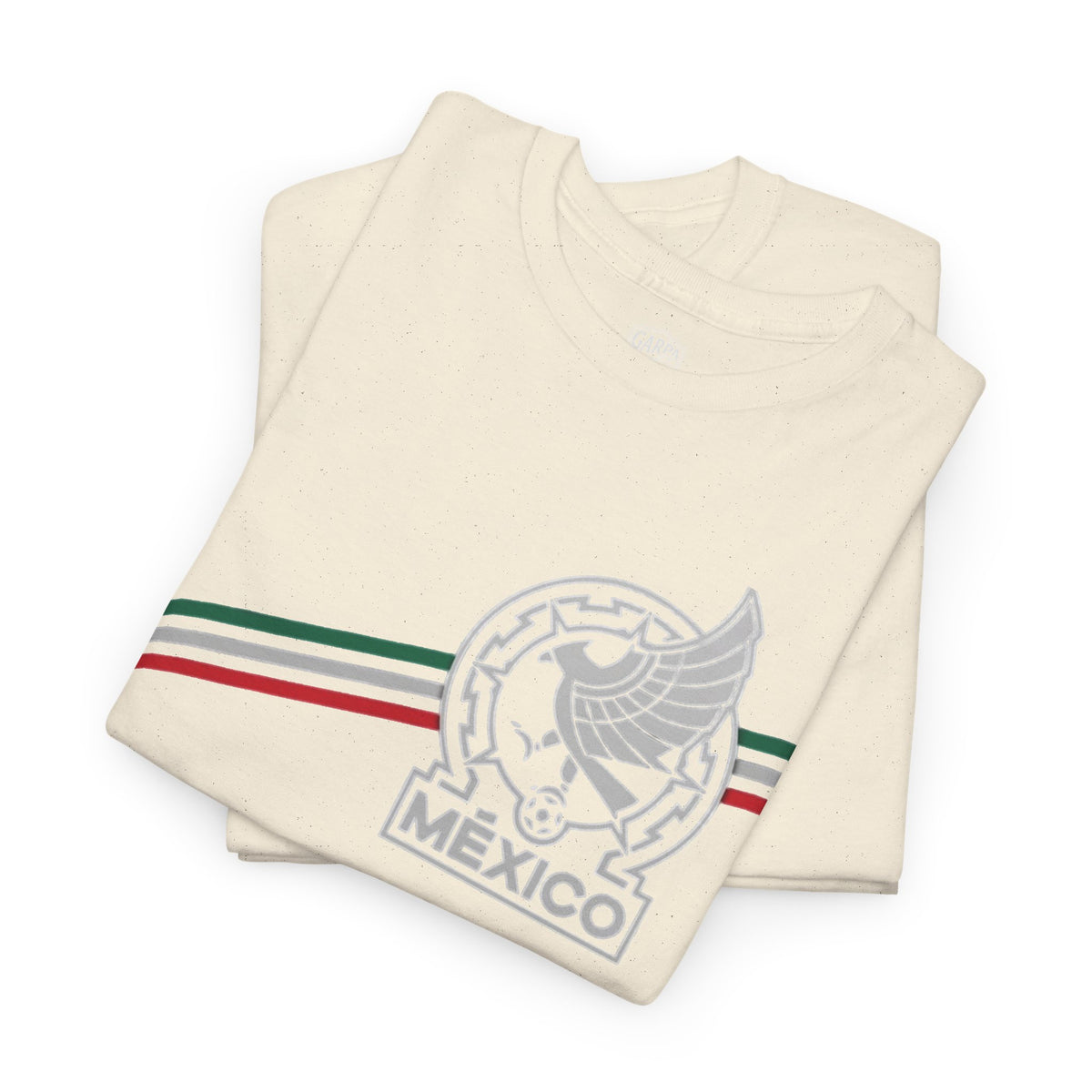 Mexico Flag Stripe Tee — Mexican Eagle Emblem T-Shirt