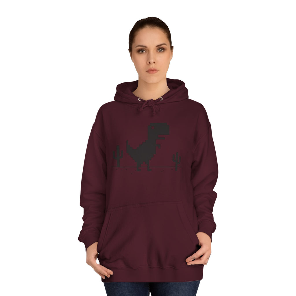 Retro Pixel Dinosaur Hoodie — 'From Another Point of View' Graphic Sweatshirt
