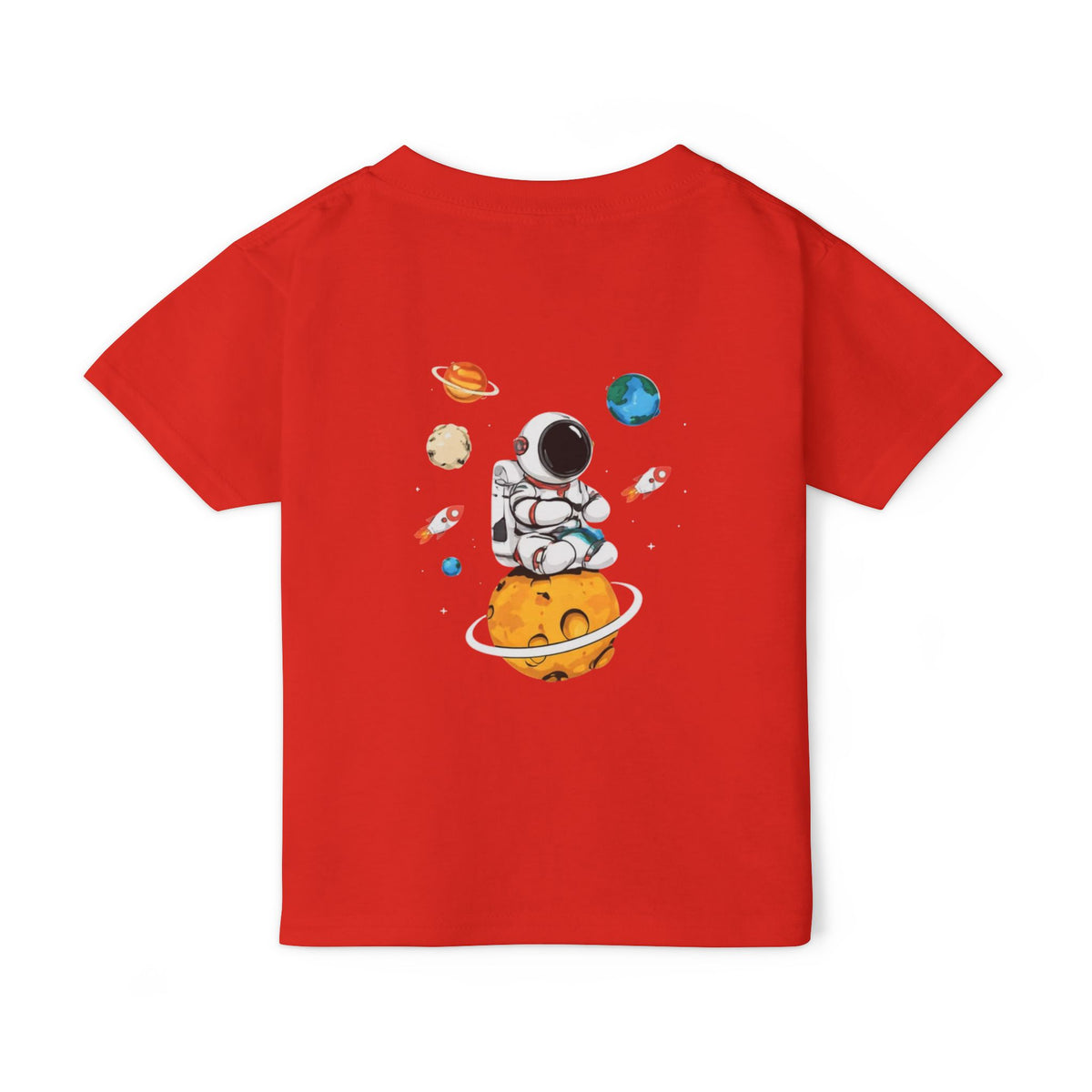 Toddler T‑Shirt — Cute Astronaut on Planet Kids Tee