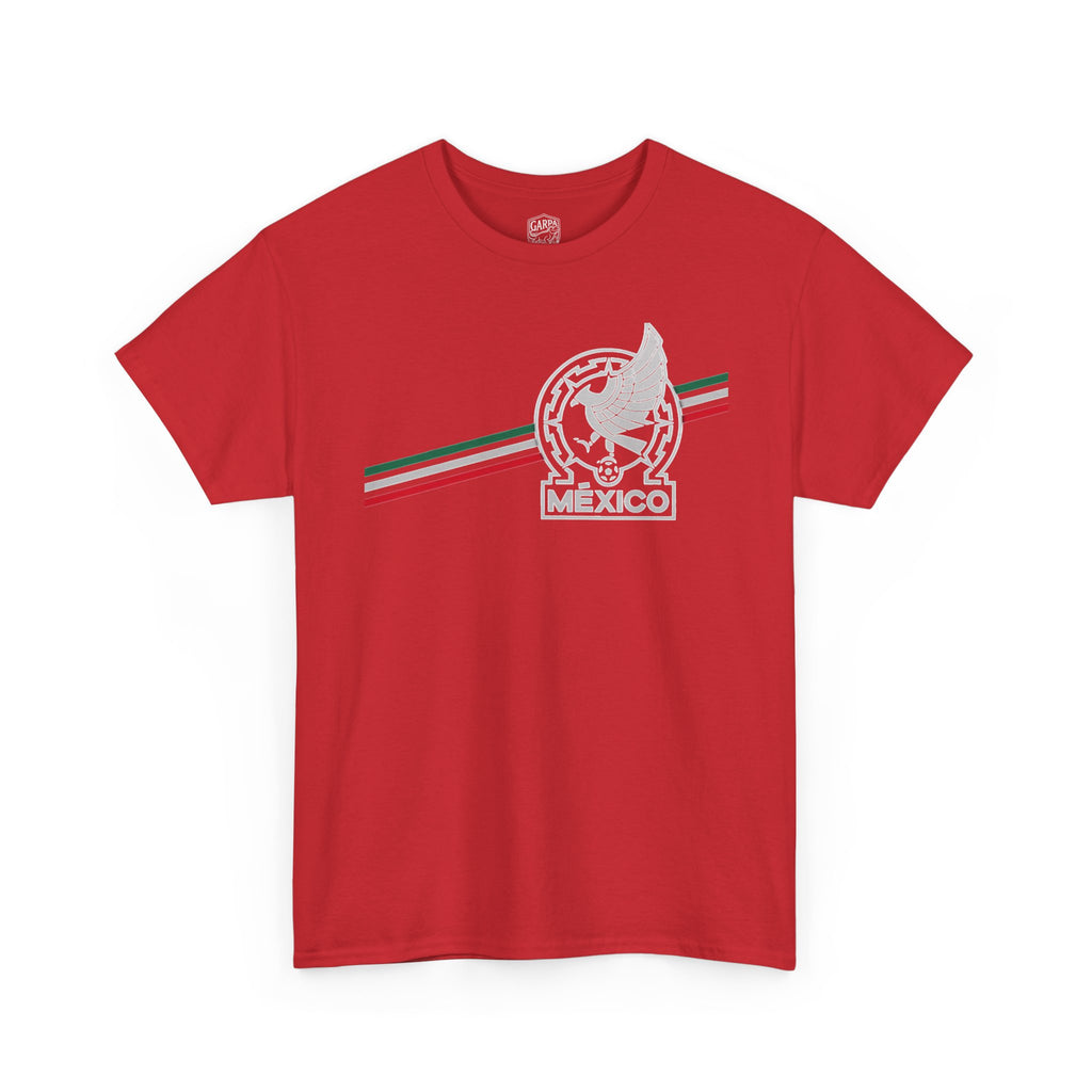 Mexico Flag Stripe Tee — Mexican Eagle Emblem T-Shirt