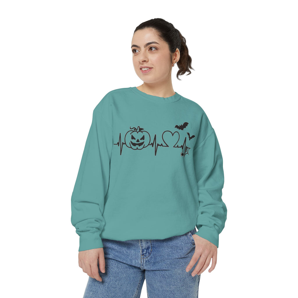 Halloween Heartbeat Sweatshirt — "I Put The Hot In Psychotic" Graphic Crewneck