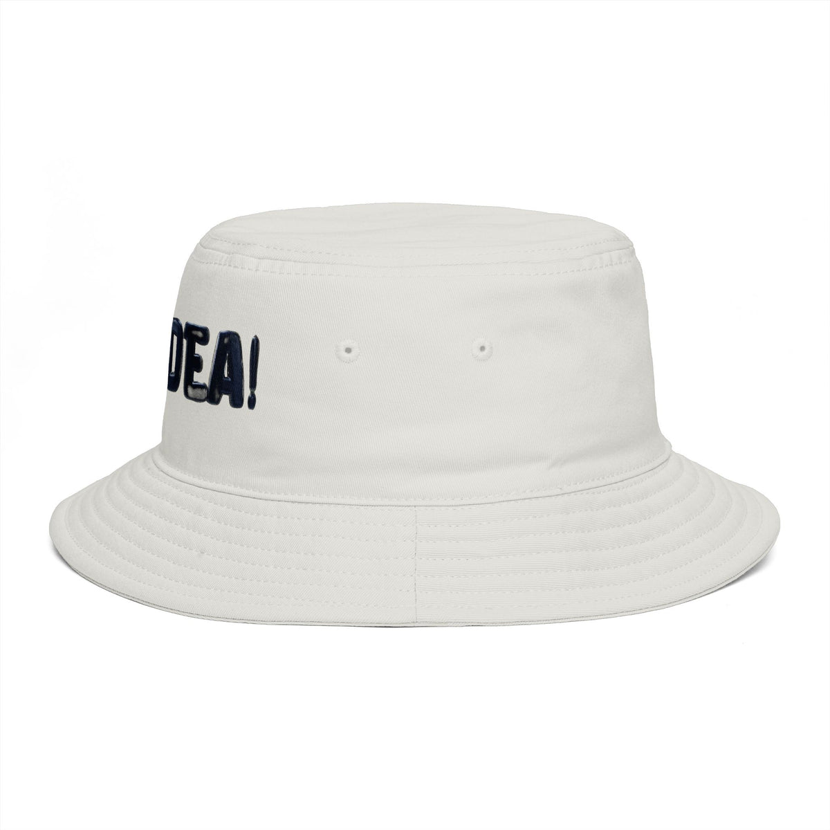 'Bad Idea!' Brown Bucket Hat – Funny Embroidered Casual Sun Hat