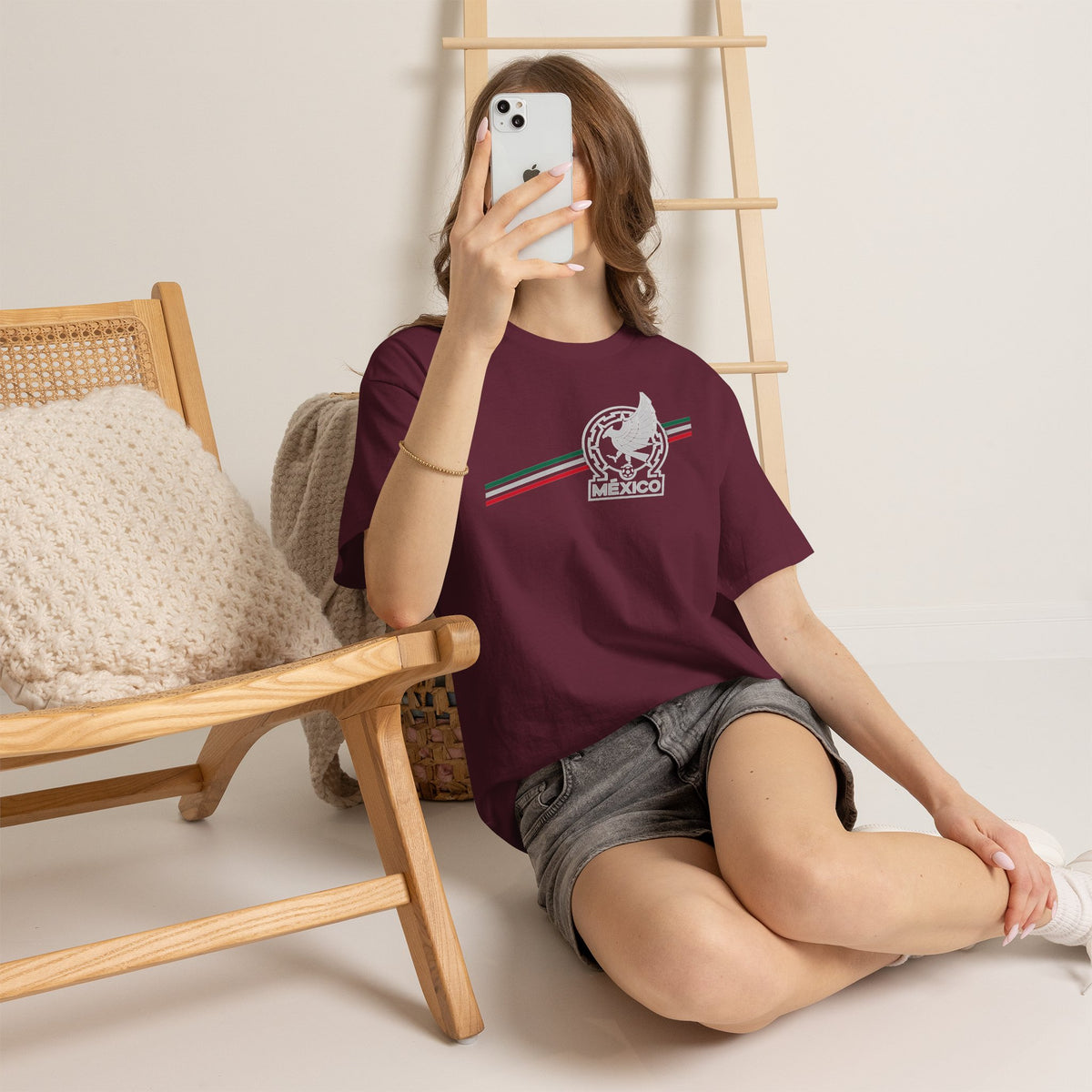 Mexico Flag Stripe Tee — Mexican Eagle Emblem T-Shirt