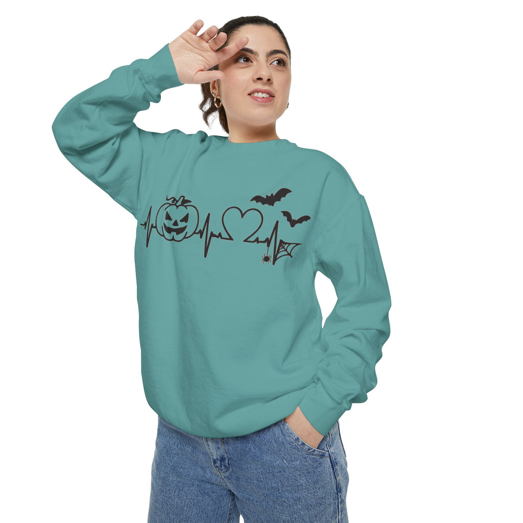 Halloween Heartbeat Sweatshirt — "I Put The Hot In Psychotic" Graphic Crewneck