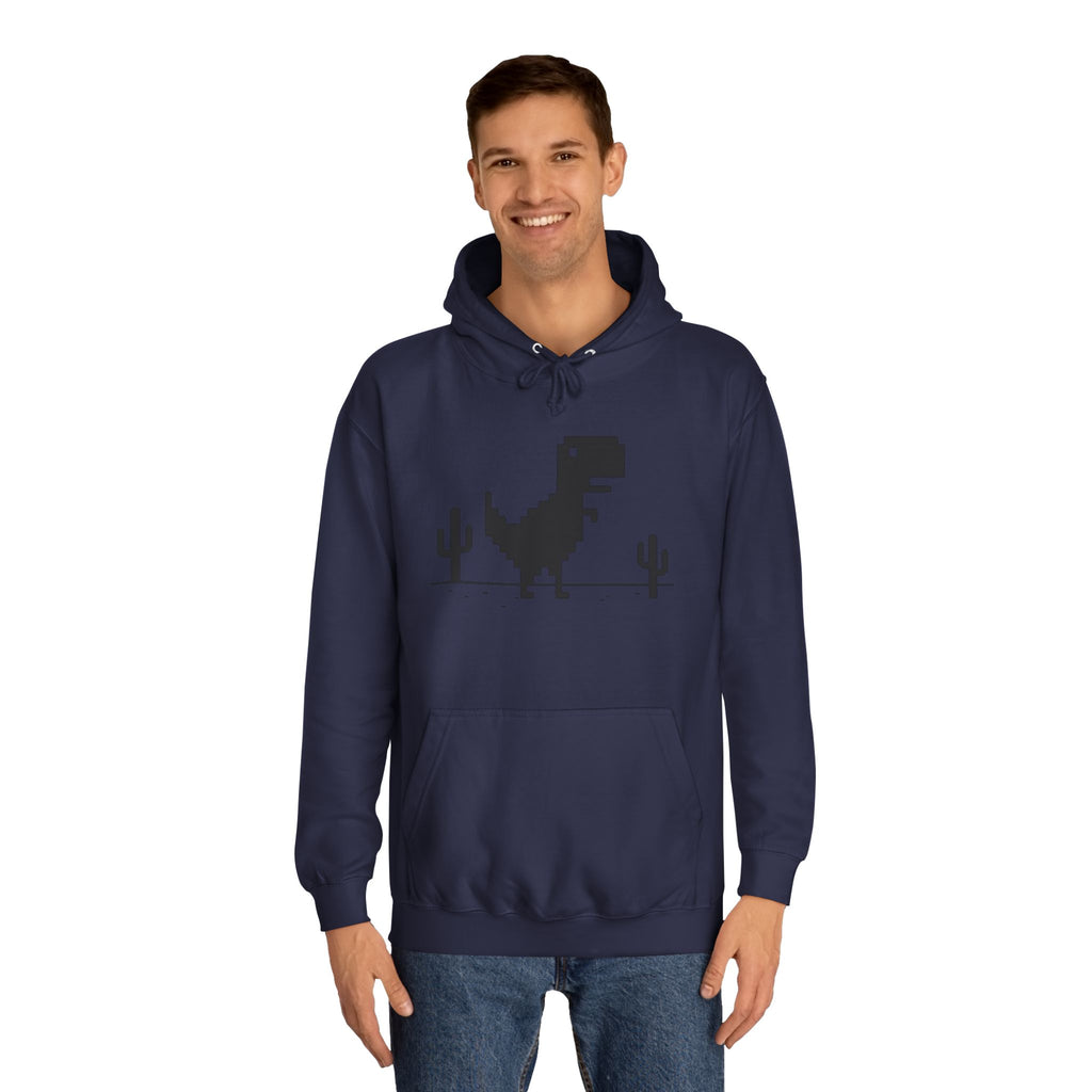 Retro Pixel Dinosaur Hoodie — 'From Another Point of View' Graphic Sweatshirt