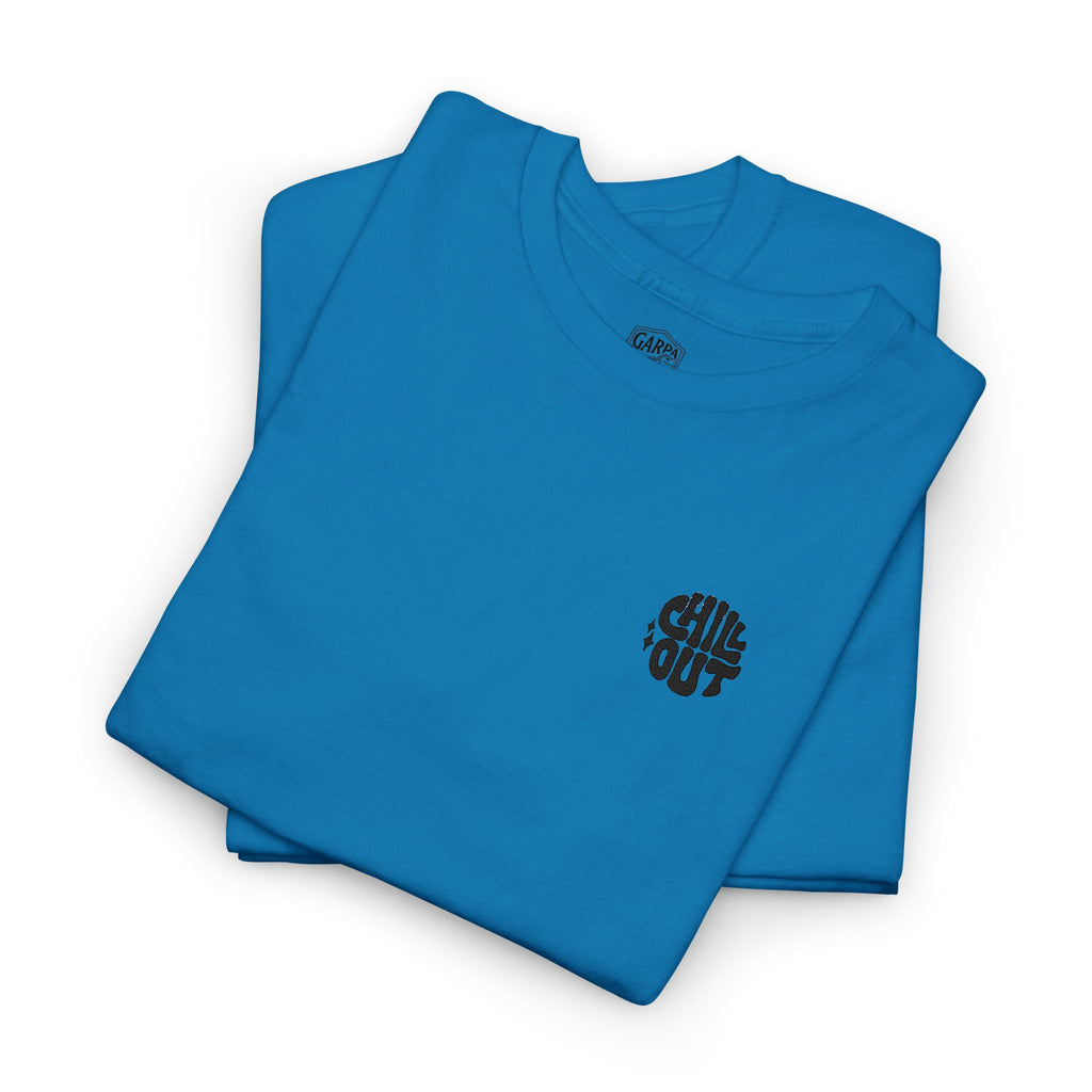 White Graphic Tee — Small Black Circular 'SALT LIFE' Chest Logo