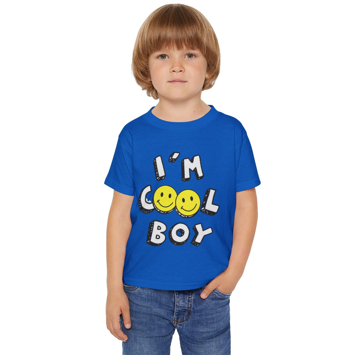 I'm Cool Boy Toddler T-Shirt – Smiley Face Graphic Tee for Little Boys