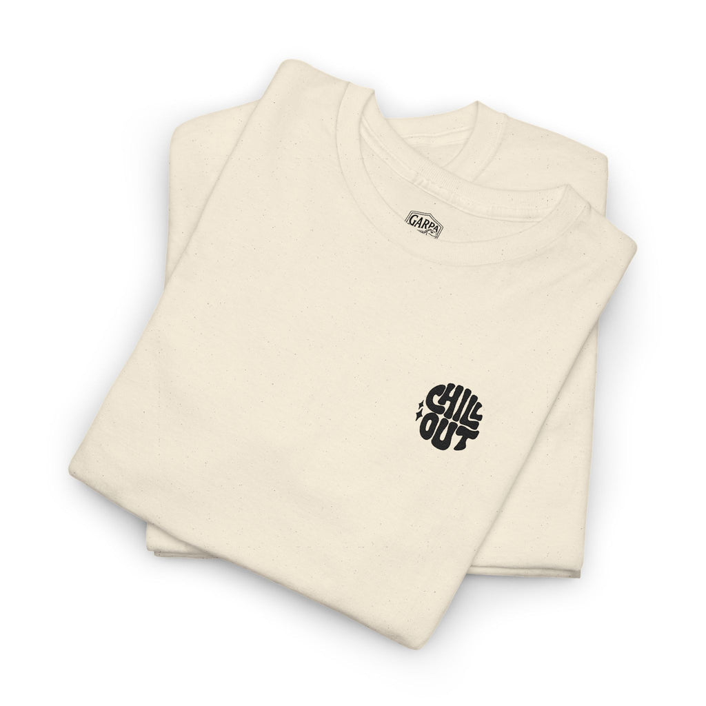 White Graphic Tee — Small Black Circular 'SALT LIFE' Chest Logo