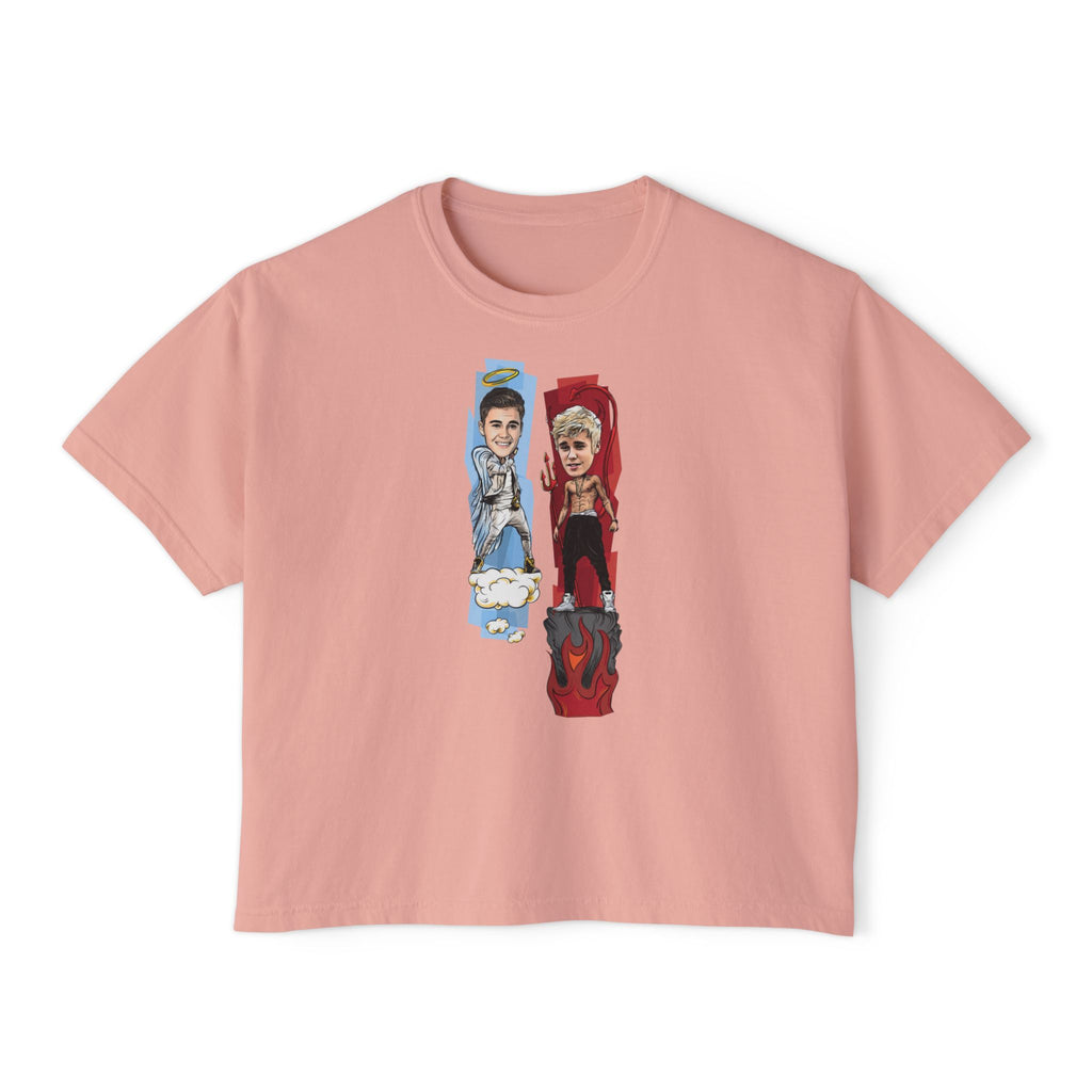 Boxy Tee — 'Never Say Never' Graphic Tee with Dual Character Illustration