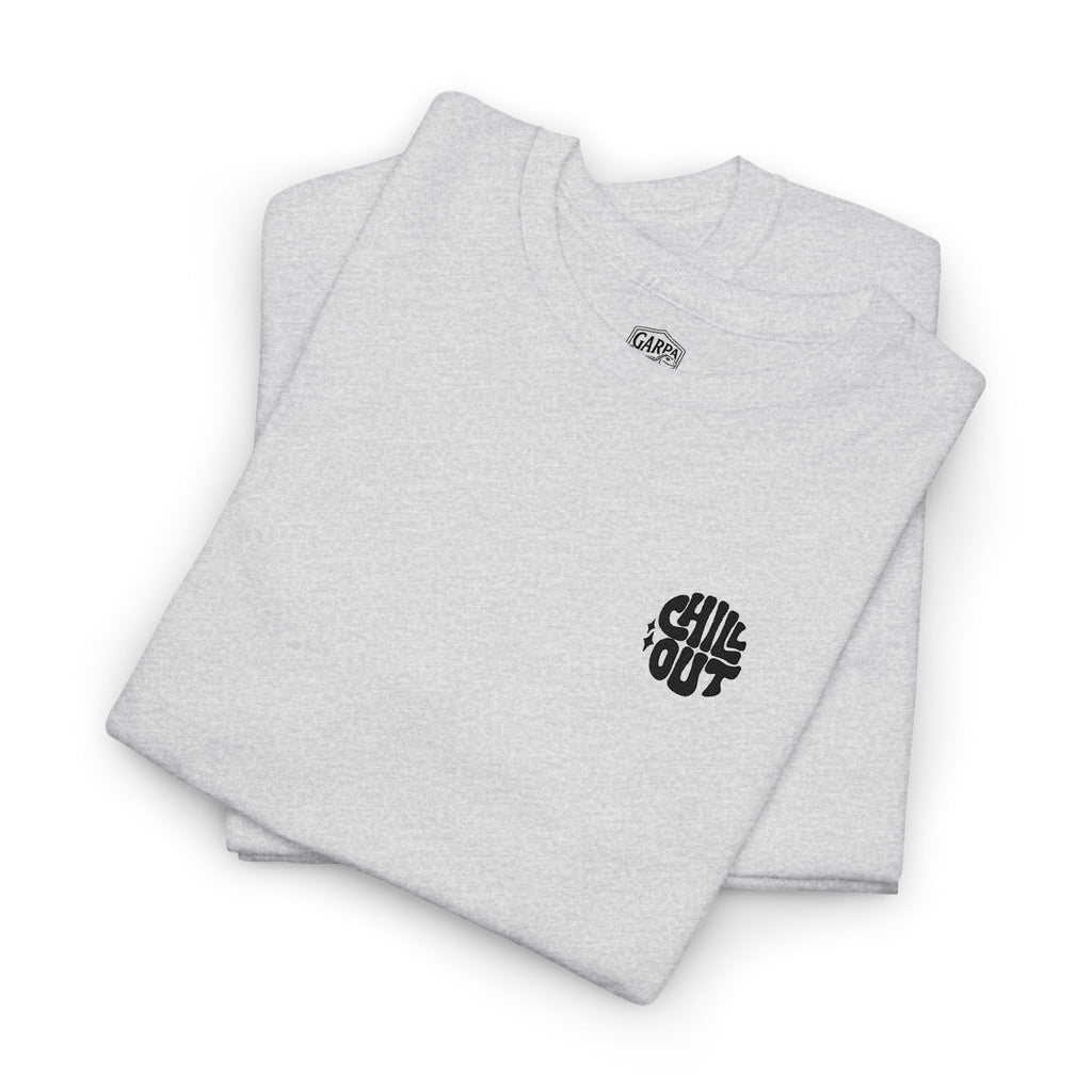 White Graphic Tee — Small Black Circular 'SALT LIFE' Chest Logo