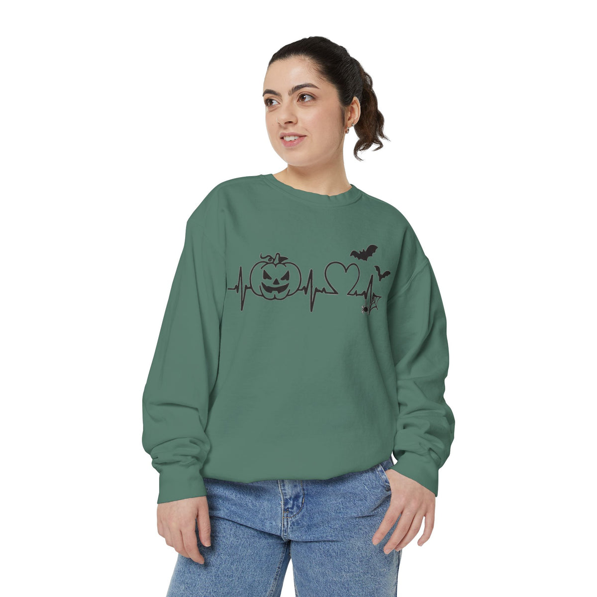Halloween Heartbeat Sweatshirt — "I Put The Hot In Psychotic" Graphic Crewneck