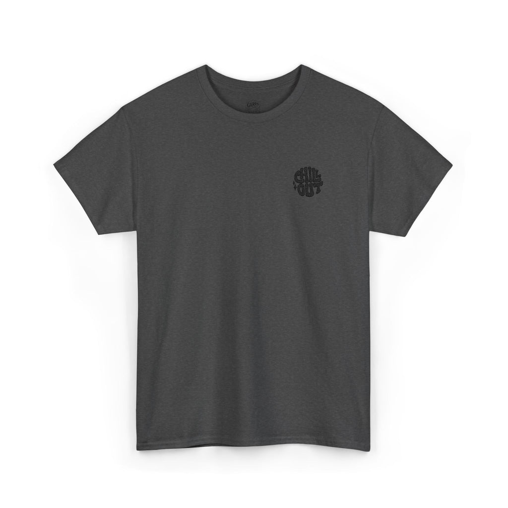 White Graphic Tee — Small Black Circular 'SALT LIFE' Chest Logo