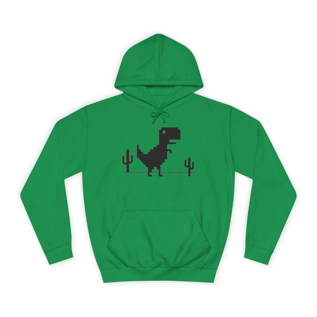 Retro Pixel Dinosaur Hoodie — 'From Another Point of View' Graphic Sweatshirt