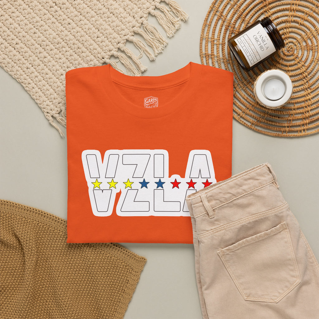 Venezuela Script & VZLA Stars T-Shirt — Retro Venezuelan Pride Tee