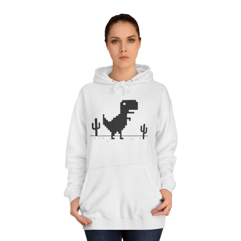 Retro Pixel Dinosaur Hoodie — 'From Another Point of View' Graphic Sweatshirt
