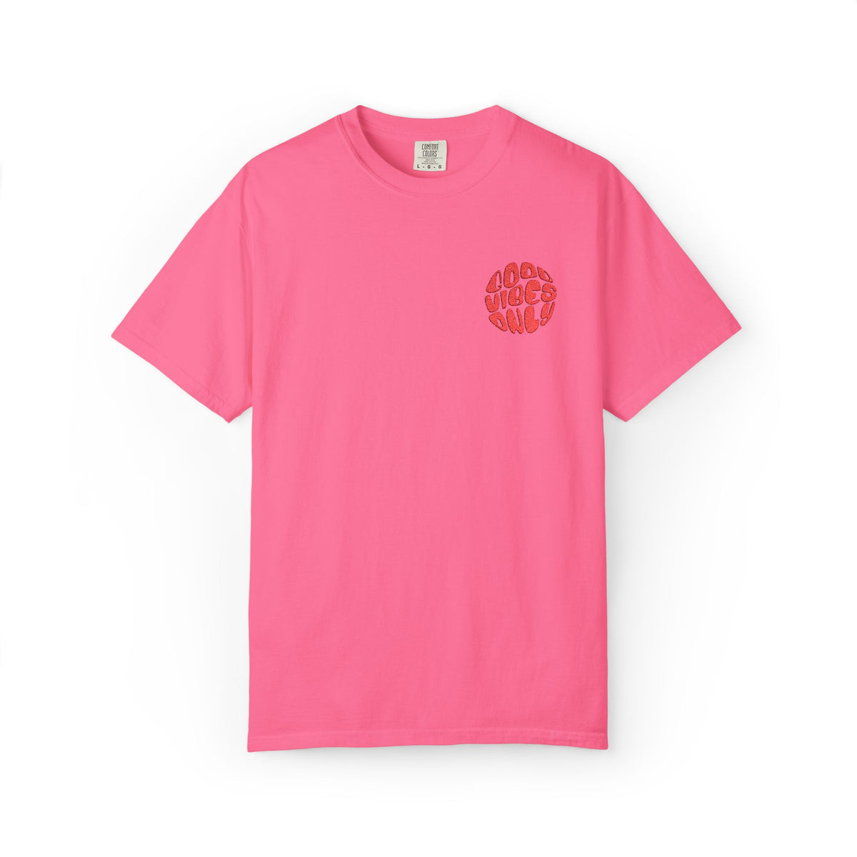 T-Shirt — 'Good Vibes Only' Retro Groove Pocket Tee
