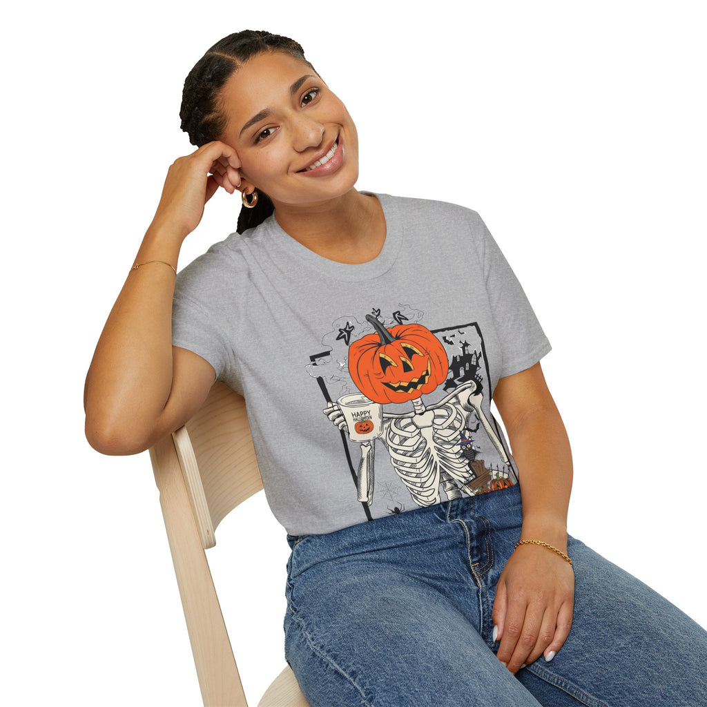 Halloween Pumpkin Skeleton T-Shirt